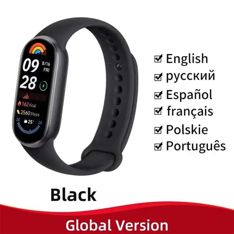 Color: Orange, Ships From: CHINA - New! Global Version Xiaomi Band 9 Mi Smart Bracelet 9 Color AMOLED 1.62" Ultra 21 Days Battery Life Miband Wrist Watch Blood