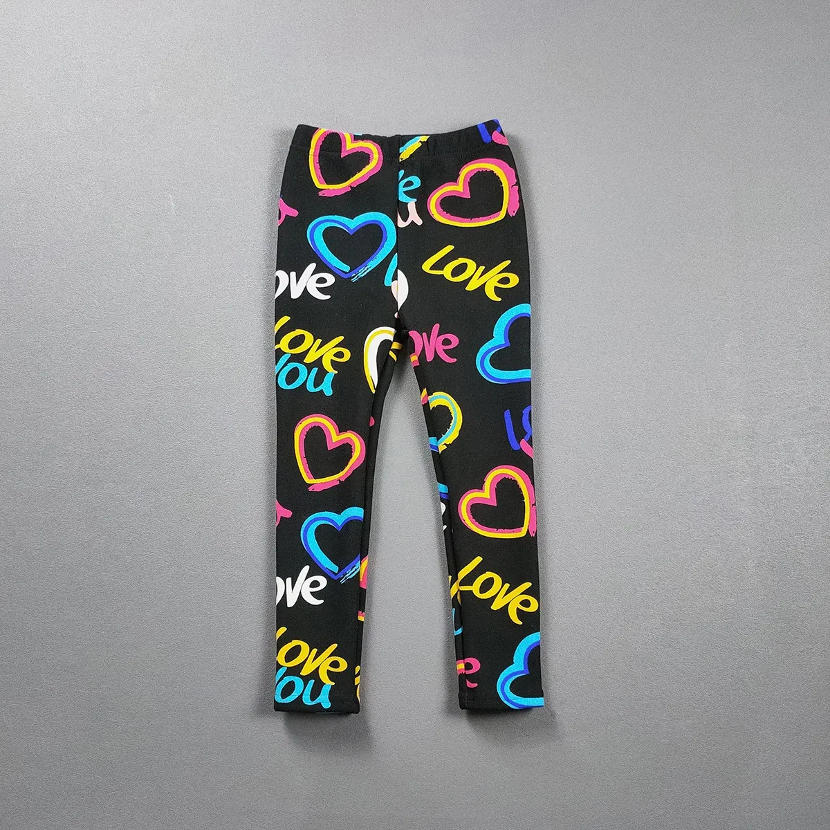 Color: Silver, Kid Size: 6 - 2-11Y Girls' Pants Autumn and Winter Slim Fit Warm Bottom Pants Thickened Velvet Printed Children's Pants Baby Casual Pants