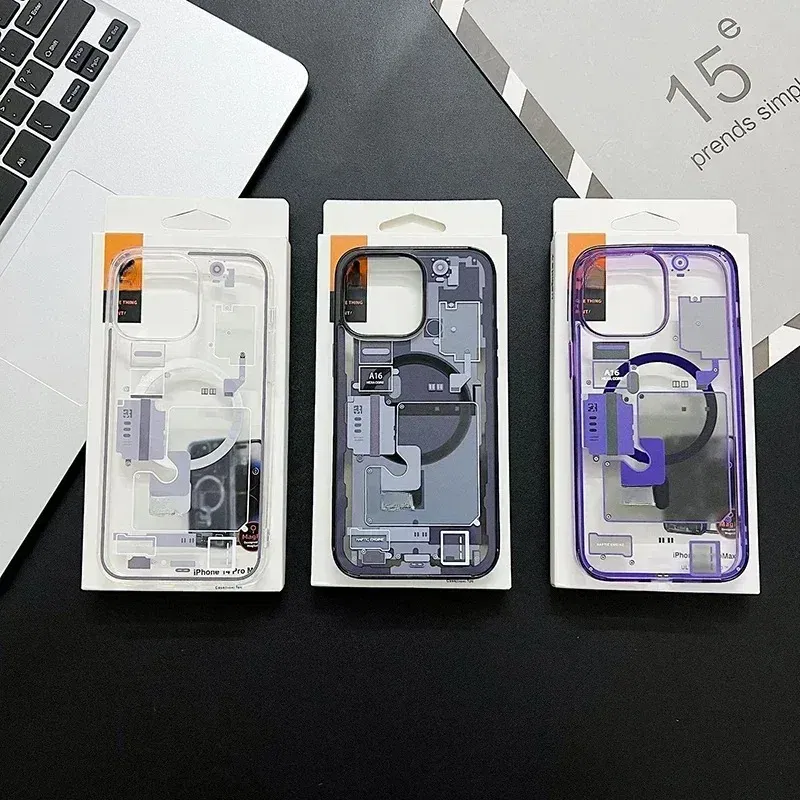 Material: NEOPRENE, Color: Blue - FOR 2024 Original Technology Phone Case For IPhone 15 14 13 12 Pro Max Plus Magnetic Wireless Charging High Quality Bumpers