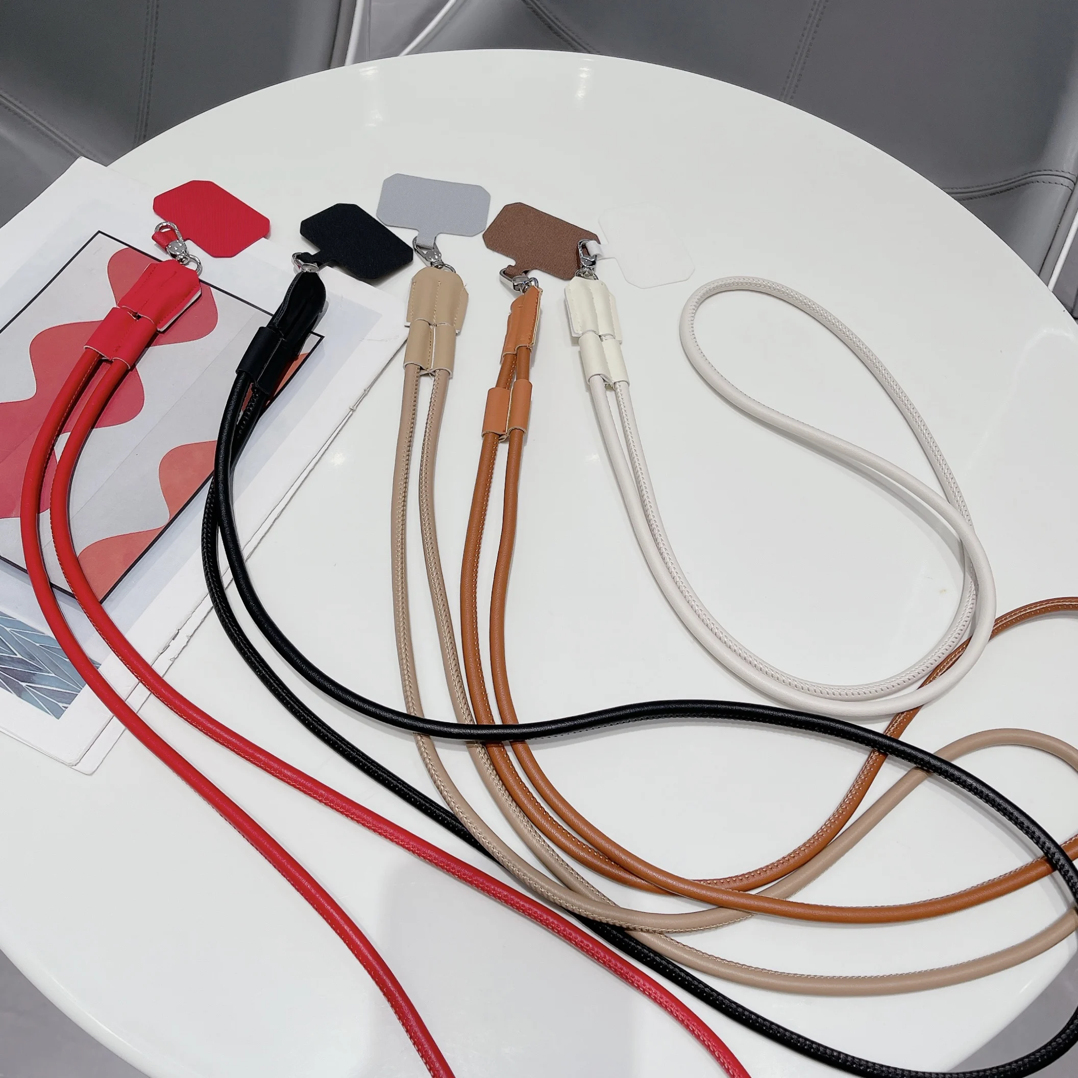 Color: Yellow / Gold, Material: Nylon / Spandex, Ships From: CHINA - 120 cm Long Crossbody Phone Lanyard Leather Pickup Chain Women's Long Neck Shoulder Strap Phone Case Universal Anti Loss Lanyard