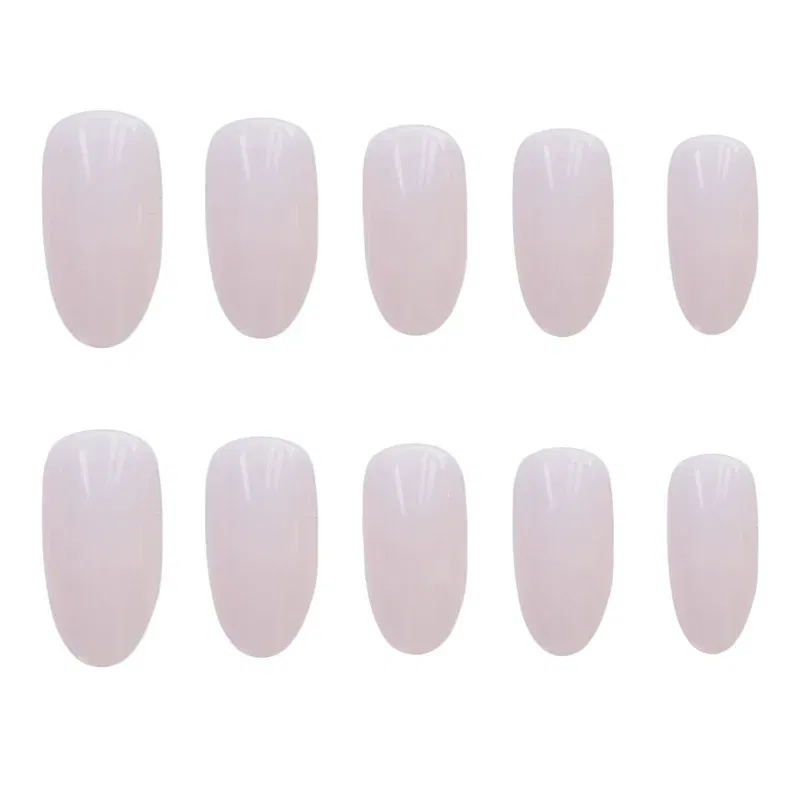 Color: Dark Silver - 24Pcs/Set Long Round Head Bright Solid Color Press On Acrylic Nail Art Fake Nails Finished Wearing Manicure Reusable False Nails