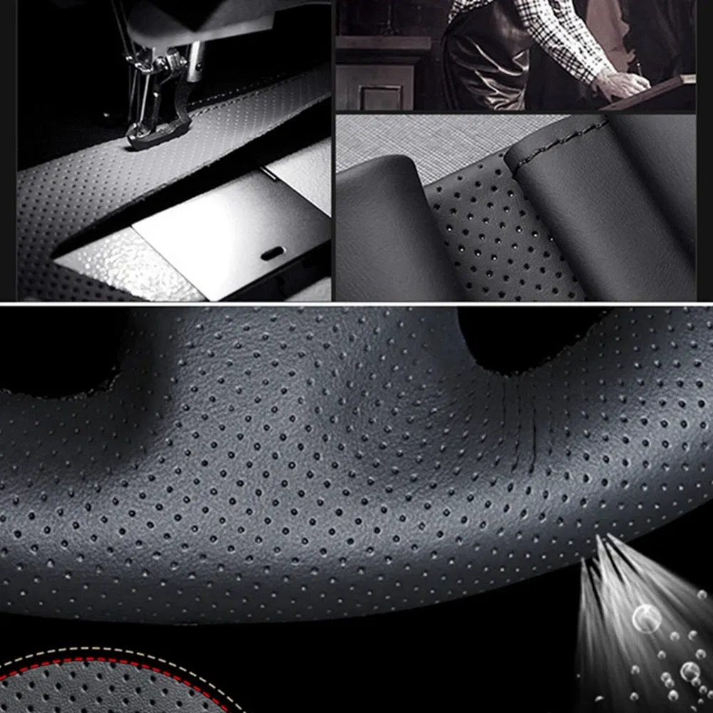 Color Name: MULTI - Car Steering Wheel Cover For BMW E60 E61 530d 545i 550i E63 E64 630i 645Ci 650i Hand-stitched Microfiber Leather Interior