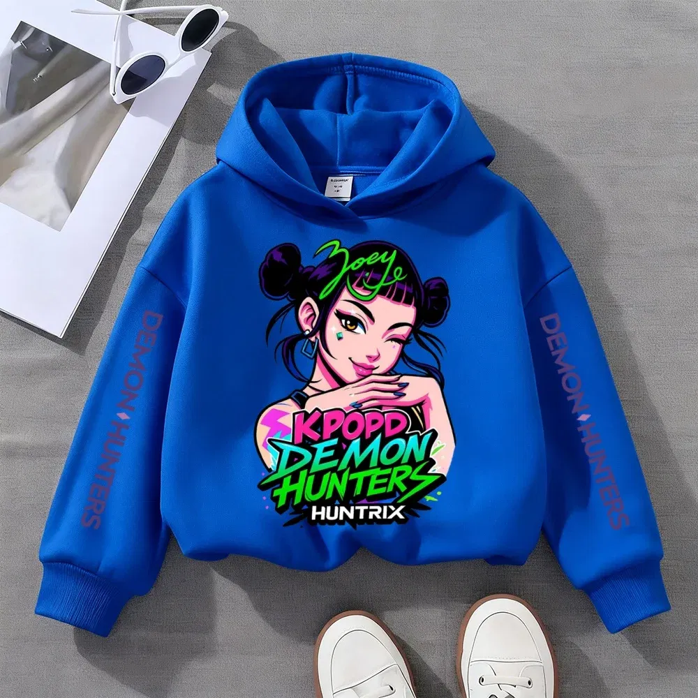Color: Blue, Kid Size: 122 - Kpop Witch Hunt Children's clothing, including men's and women's spring and autumn hoodies and fashionable sweatshirts