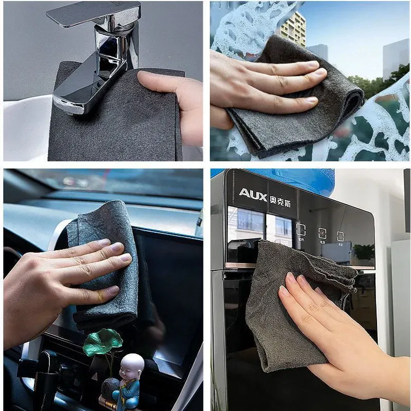 Color: Red, Specification: 10pcs, Ships From: CHINA - New Thickened Magic Cleaning Cloth Microfiber Glass Clean Towel Reusable Washable Lint-free Cleaning Rags for Kitchen Glass Car