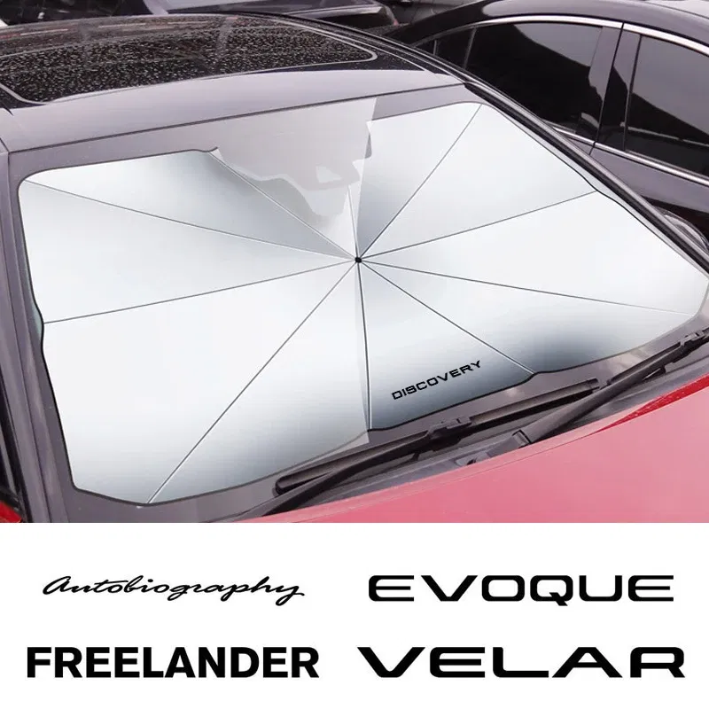 Color: Ivory - Car Windshield Sunshade Umbrella Car Front Shading For Land Rover Discovery 3 4 2 Freelander Evoque Velar Autogiography SVR