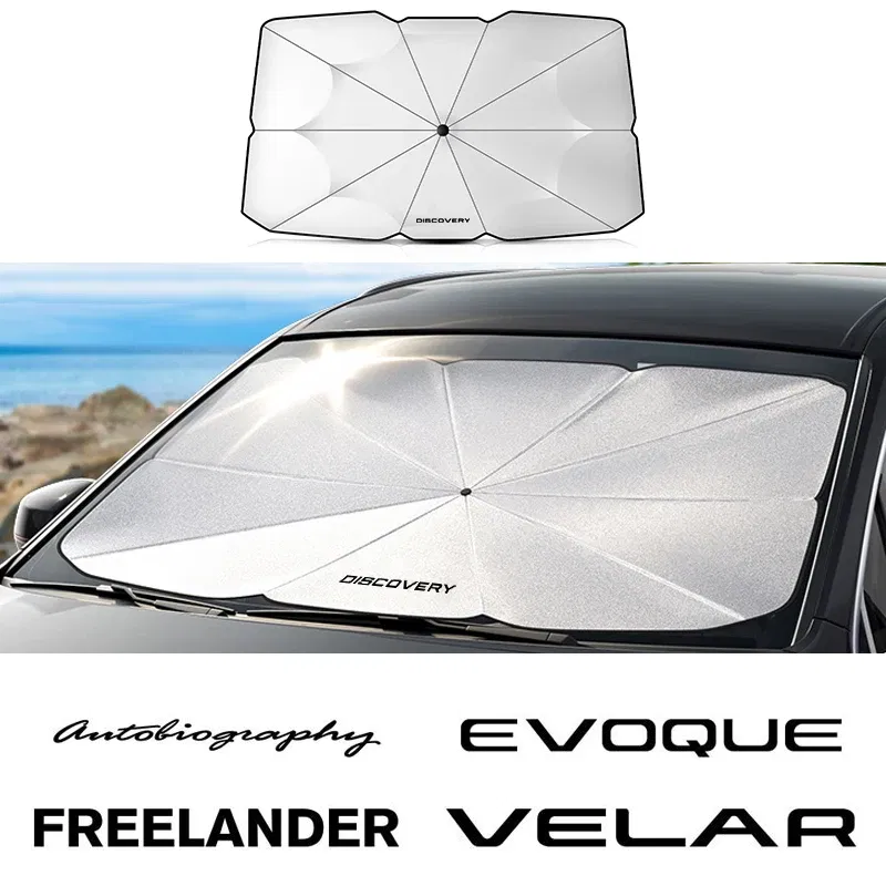 Color: Ivory - Car Windshield Sunshade Umbrella Car Front Shading For Land Rover Discovery 3 4 2 Freelander Evoque Velar Autogiography SVR