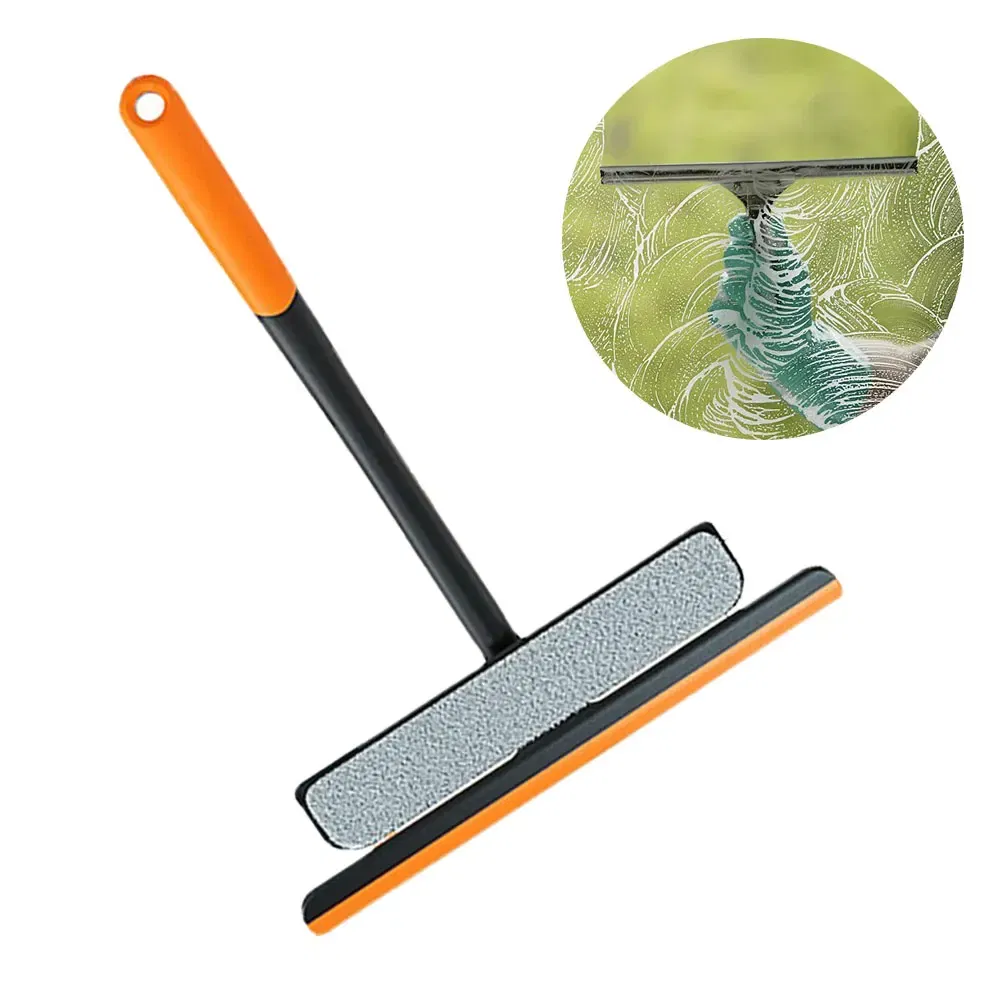 Color: Army Green - Shower Squeegee Glass Clean Scraper Washing Wiper Hanger Floor Window Cleaning Household Water Wall Hanging Mirror with Handle