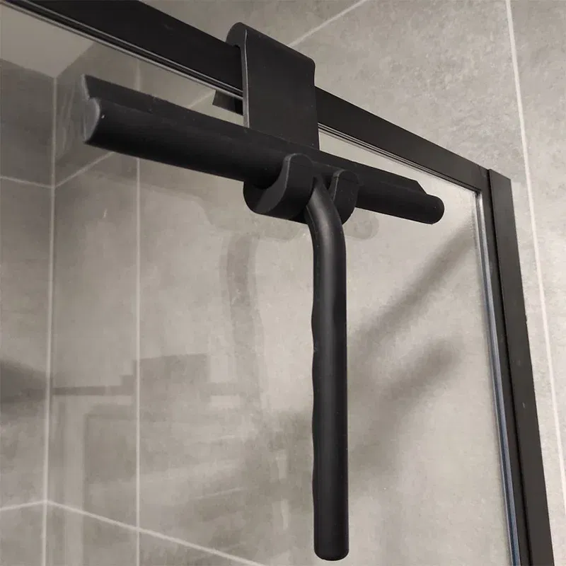 Color: Army Green - Shower Squeegee Glass Clean Scraper Washing Wiper Hanger Floor Window Cleaning Household Water Wall Hanging Mirror with Handle