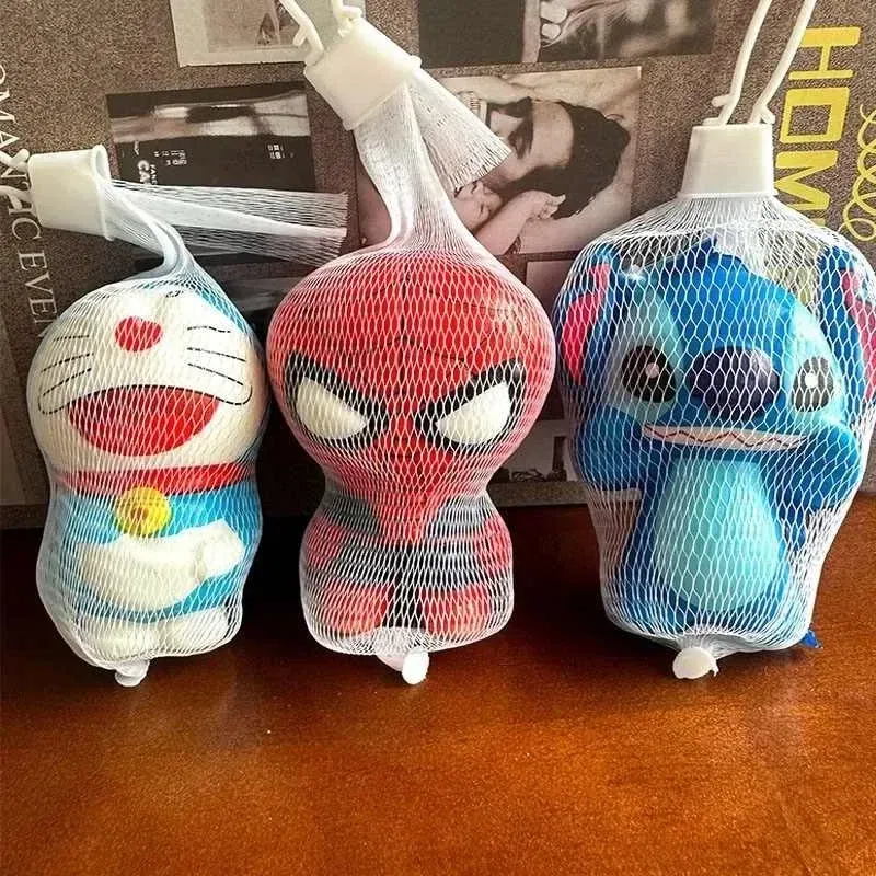 Color: Brown - Disney Stitch Squeeze Toys Cute Cartoon Fashion Spider-Man Soft Slow Rebound Doll Children Stress Relieving Toy Holiday Gifts