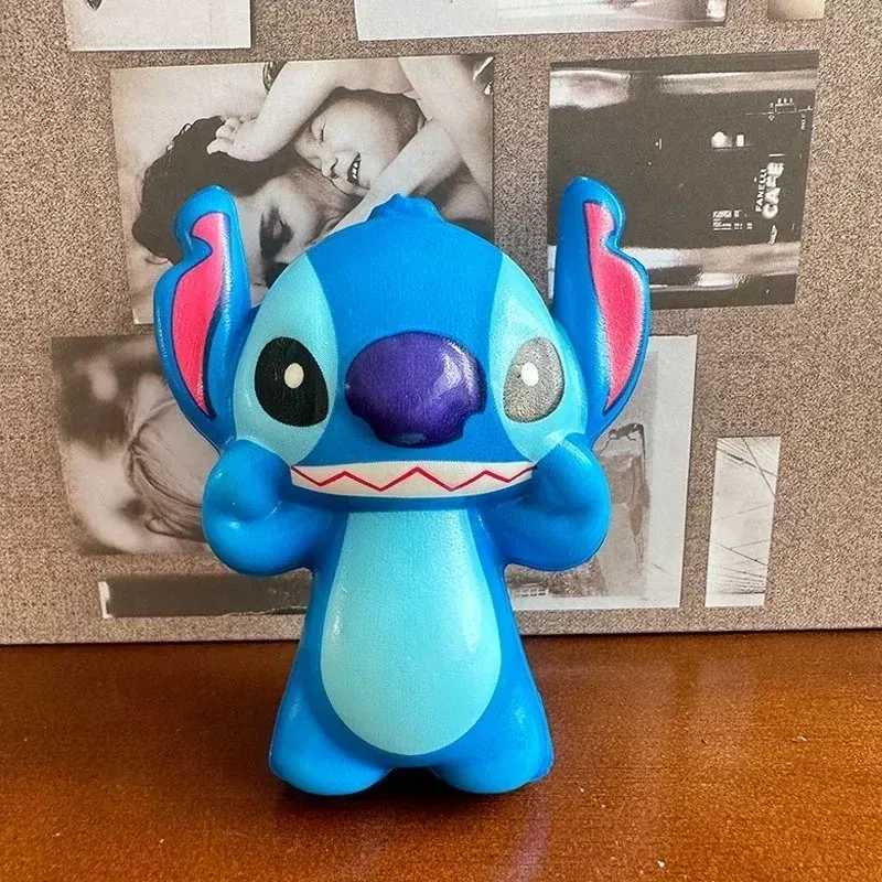 Color: Brown - Disney Stitch Squeeze Toys Cute Cartoon Fashion Spider-Man Soft Slow Rebound Doll Children Stress Relieving Toy Holiday Gifts
