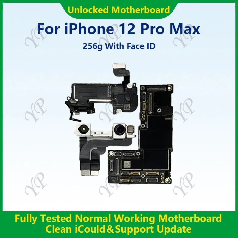 Color: Gold, Ships From: CHINA - Top Fully Tested Authentic Motherboard For iPhone 12 Pro Max 128g/256g Unlocked Mainboard With Face ID Cleaned iCloud Fast
