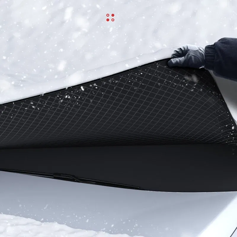 Color Name: grey - Magnetic Car Snow Cover Car Front Windscreen Cover Exterior Sunshade Snow Protection Snow Shield Half-Cover Windshield Cover