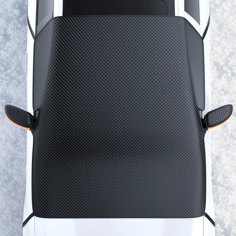 Color Name: grey - Magnetic Car Snow Cover Car Front Windscreen Cover Exterior Sunshade Snow Protection Snow Shield Half-Cover Windshield Cover