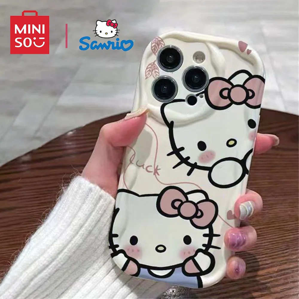 Color: Brown, Material: leather - Miniso Sanrio Collaboration Hello Kitty Phone Case For  Samsung Galaxy S10 S20 S21 S22 S23 S24 FE Plus Ultra Note 20 Phone Case