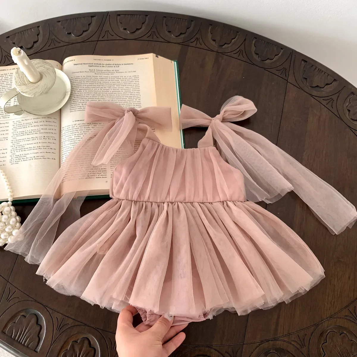 Color: Beige, Kid Size: 2m - 2024 Summer Baby Clothes Infant Girls Party Dress Lace Bodysuits & One-pieces 100-day Photo Dress Baby Photograph Clothing