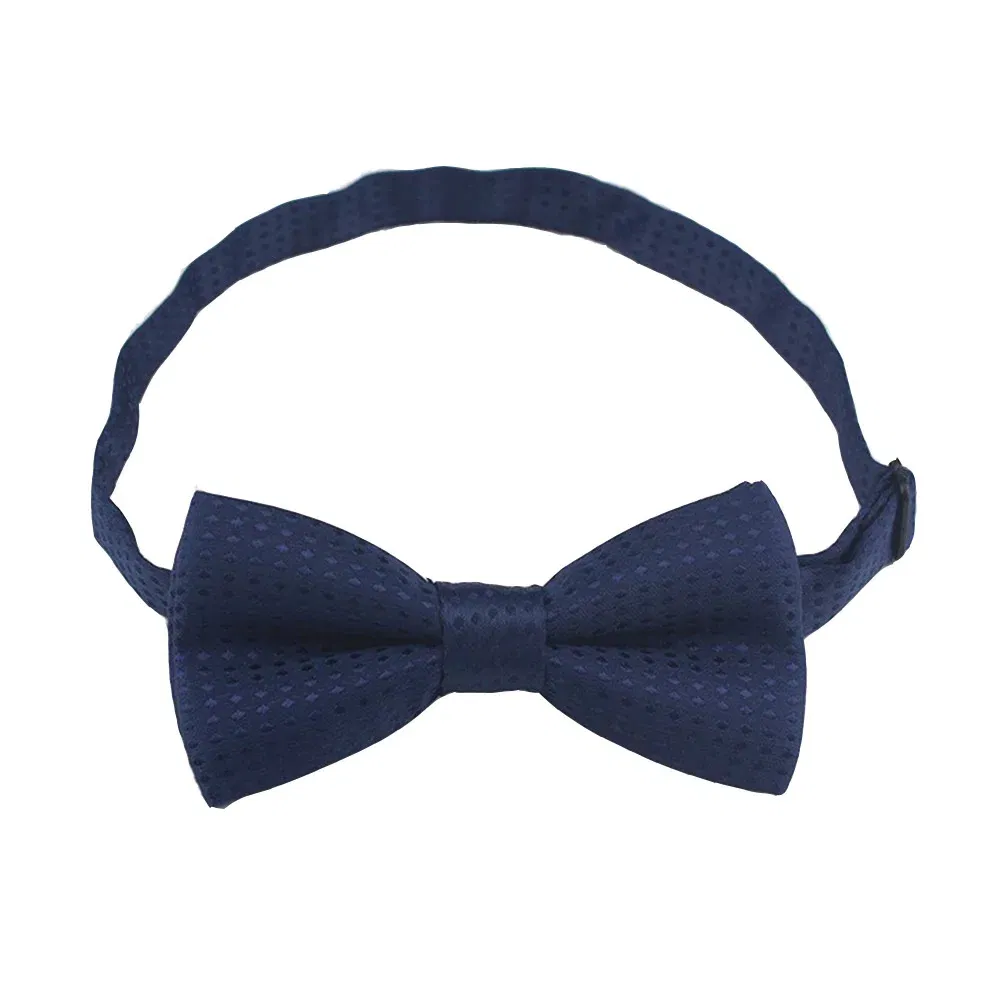 Color: Dark Grey - Korean Formal Dress Dots Bow Ties For Kids Business Bowknot Bridegroom Best Man Bowties Polka Dot Butterfly Cute Neckties Gift