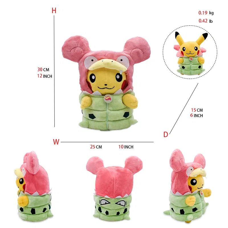 Color: black - Cos Eevee Pikachu Cosplay Plush Toys Pikachu Peluche Lucario Stuffed Animal Doll Collectible Gift,Cartoon 20-30CM