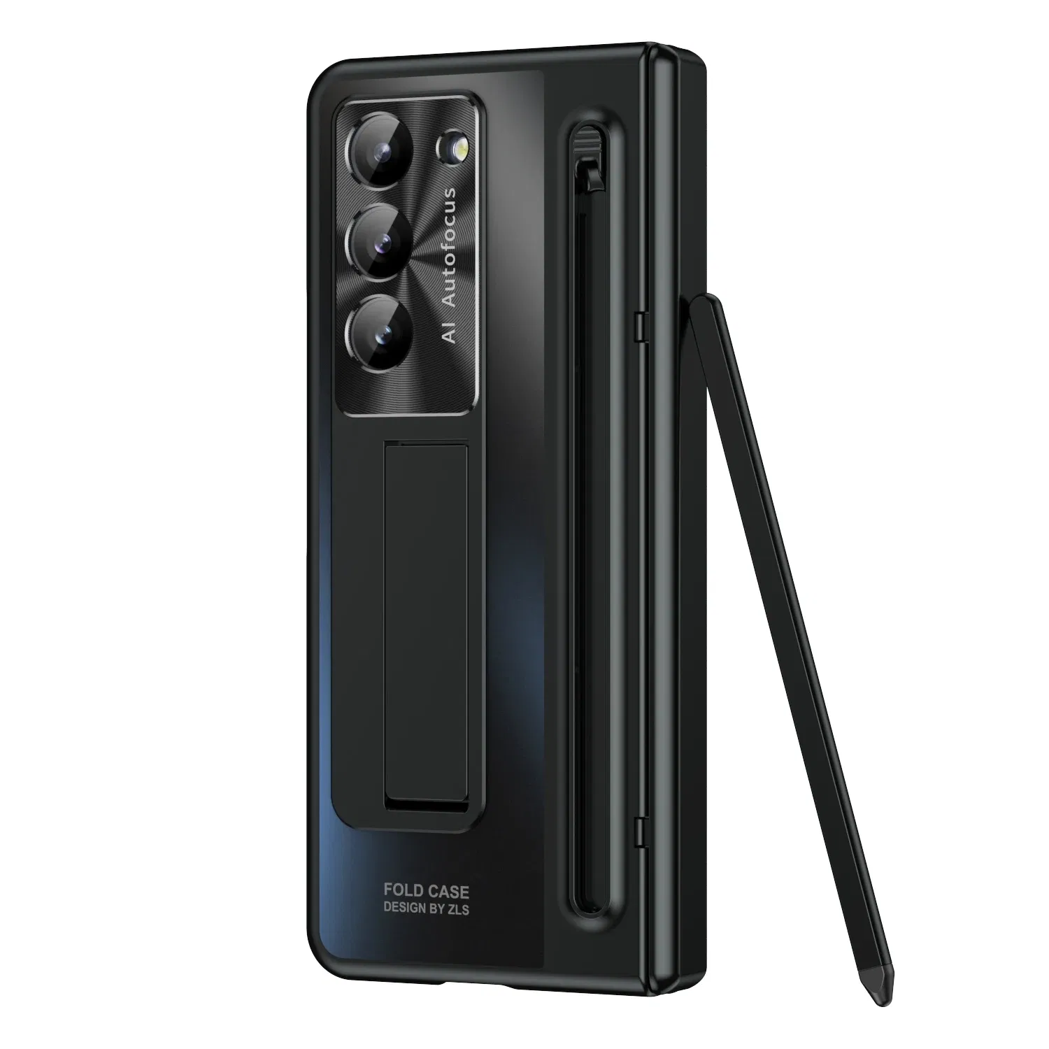 Color: Claret, Material: ABS - Touch Pen Case For Samsung Galaxy Z Fold 6 5 4 3 Skin Friendly Folding Hinge with Elastic Wrist Band Screen Tempered Film Cover
