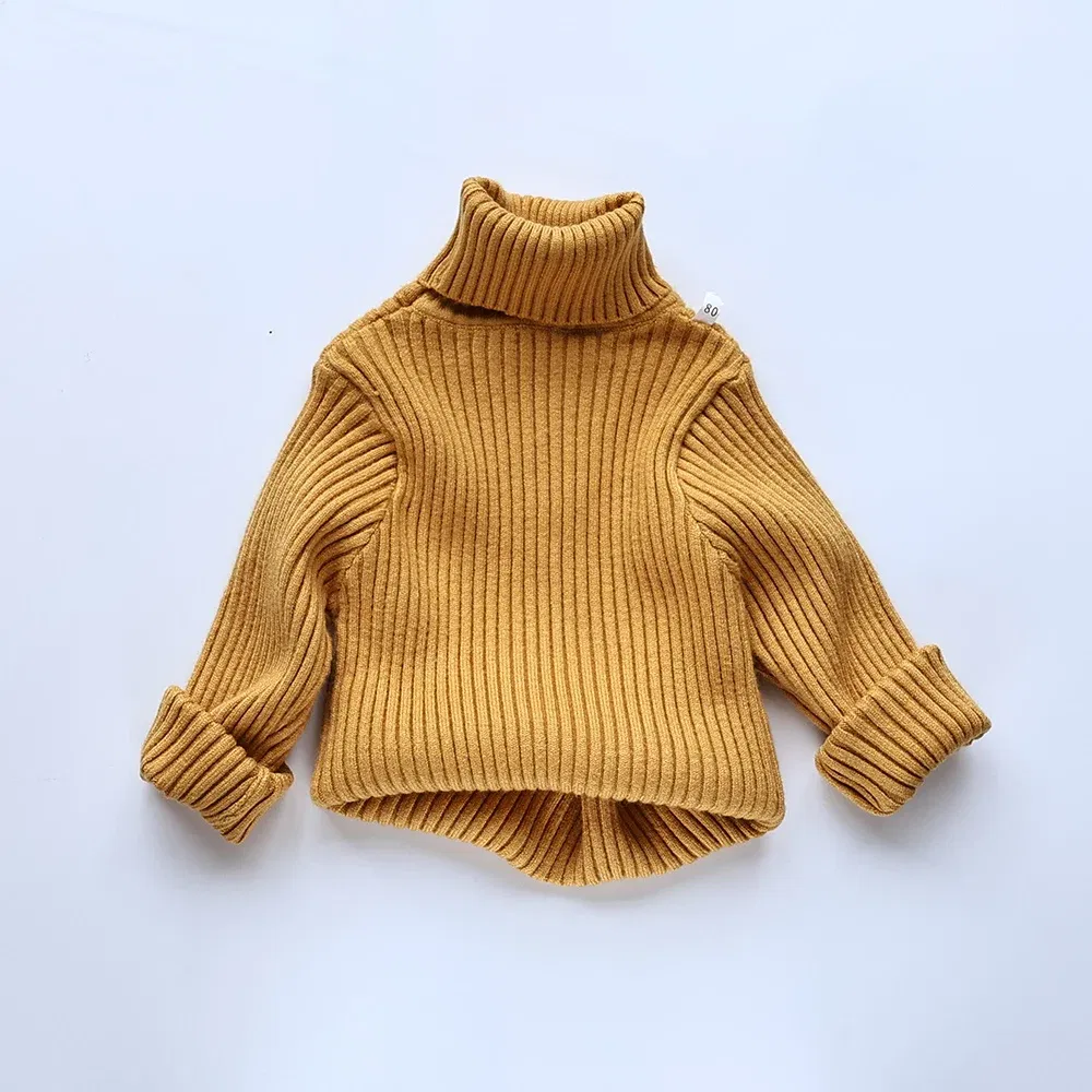 Color: SKY BLUE, Kid Size: 3T - MILANCEL Autumn Soft Tight Unisex Kids Knitwear Sweaters Solid Multi Color Girls Sweater Brief Boys Pullover Turtleneck Outwear