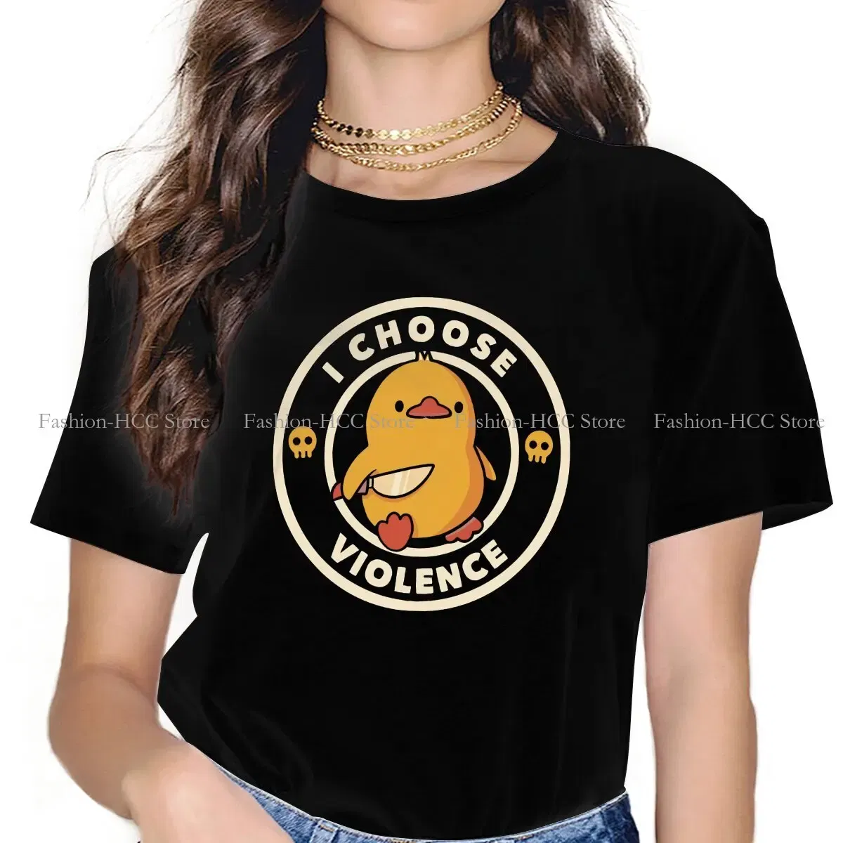 Color: WHITE, Size: XXL - I Choose Violence Funny Duck Polyester TShirts By Tobe Fonseca Personalize Homme T Shirt Funny Tops