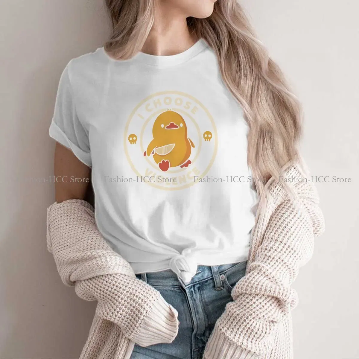 Color: WHITE, Size: XXL - I Choose Violence Funny Duck Polyester TShirts By Tobe Fonseca Personalize Homme T Shirt Funny Tops