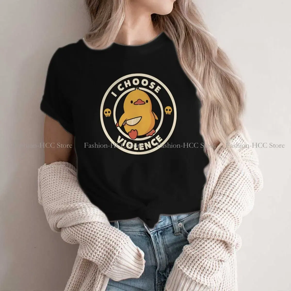 Color: WHITE, Size: XXL - I Choose Violence Funny Duck Polyester TShirts By Tobe Fonseca Personalize Homme T Shirt Funny Tops