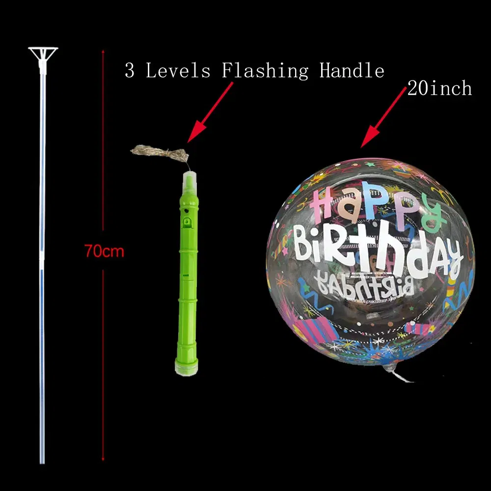 Color: Olive, Ballon Size: 10inch, Shape: Cow - 1/5/10/20/30pcs LED Light Up BoBo Balloons Colorful 3 Levels Flashing Handle 20 Inches Bubble Balloon 70cm Stick