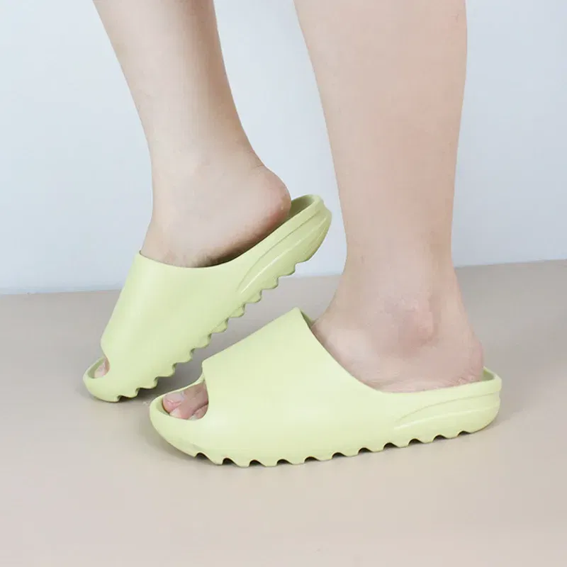 Color: Beige, Shoe Size: 35.5 - Summer Slippers Men Women Indoor Eva High Soft Bottom Sandals Open Toe Trend Slides Light Beach Shoes Slippers Home Size 35-46