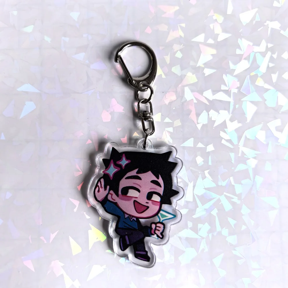 Color: Silver, Size: 6 cm - Crooked boy Scott Pilgrim Takes Off acrylic keychain birthday gift for boys and girls