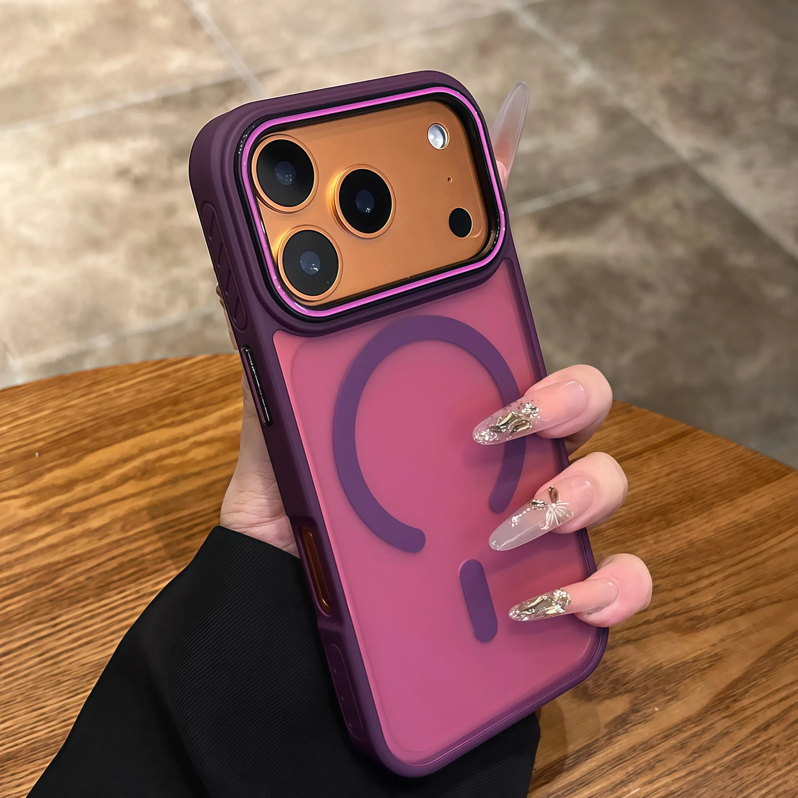 Color: Pink, Compatibility by Model: iPhone 12 Pro - Wireless Charging Matte Magnetic Case for iPhone 17 16 ProMax 15 14 Plus 13 12 11 17 Air Anti Fall Bumper Translucent TPU Cover