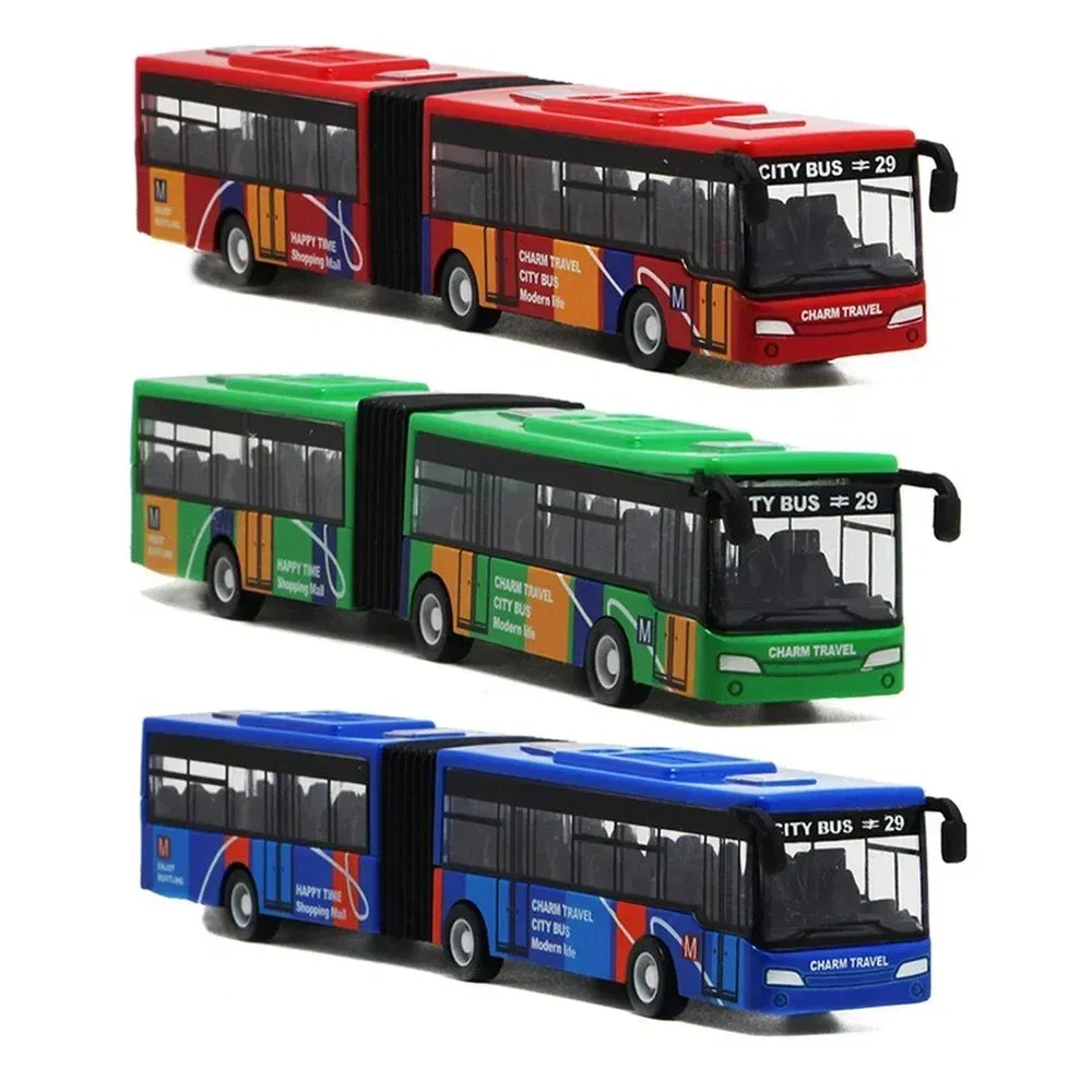 Color: Green, Ships From: CHINA - City Express Bus Double Buses Diecast Vehicles Toys Funny Pull Back Car Children Kids Gifts 1:64 Alloy City Bus Model Vehicles