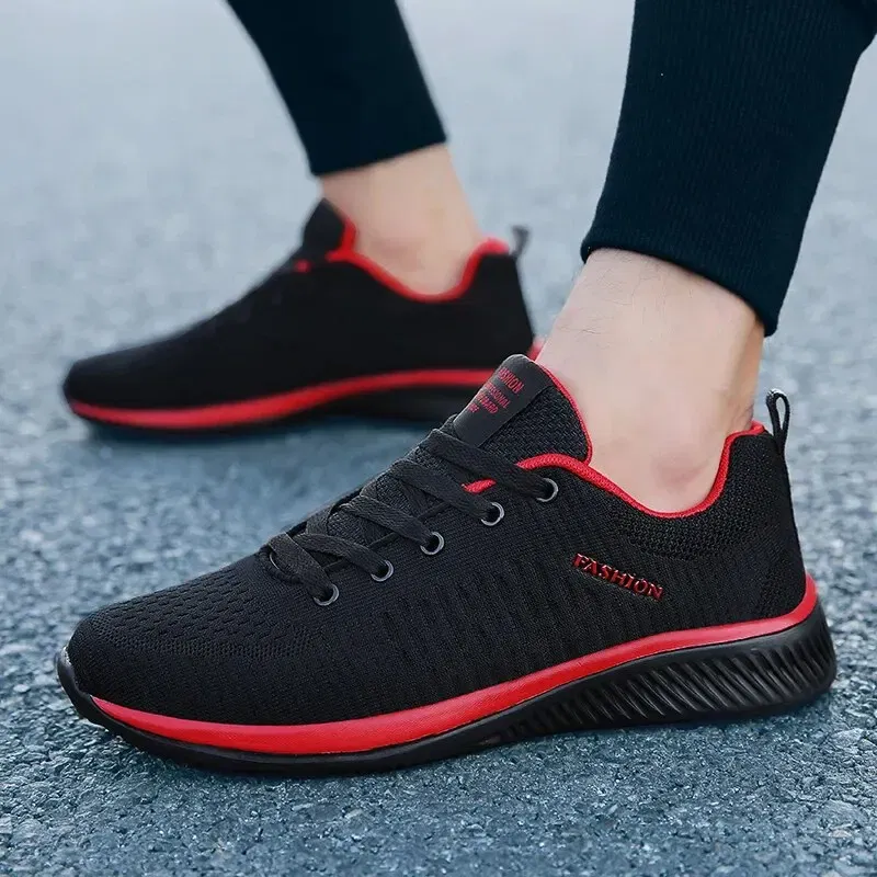 Shoe Size: 41, Color: Black - Men Casual Sneakers High Quality Male Sneakers Breathable Fashion Gym Light Walking Casual Shoes