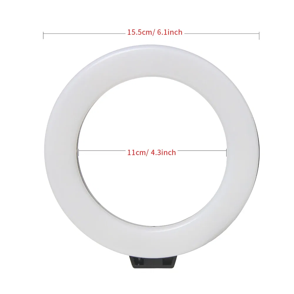 Color: WHITE, Ships From: Russian Federation - 6inch Mini LED Desktop Video Ring Light Selfie Lamp With Tripod Stand USB Plug Table Lamp For Make TikTok Youtube Makeup Video