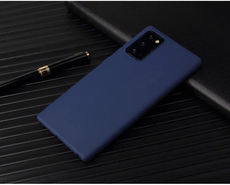 Color: Dark Blue, Material: PP - Matte Case For Samsung Galaxy A51 A71 S20 Ultra S10 Plus A01 A31 A81 A91 A10 A20 A30 A40 A50 A70 Solid Color Silicone Cover