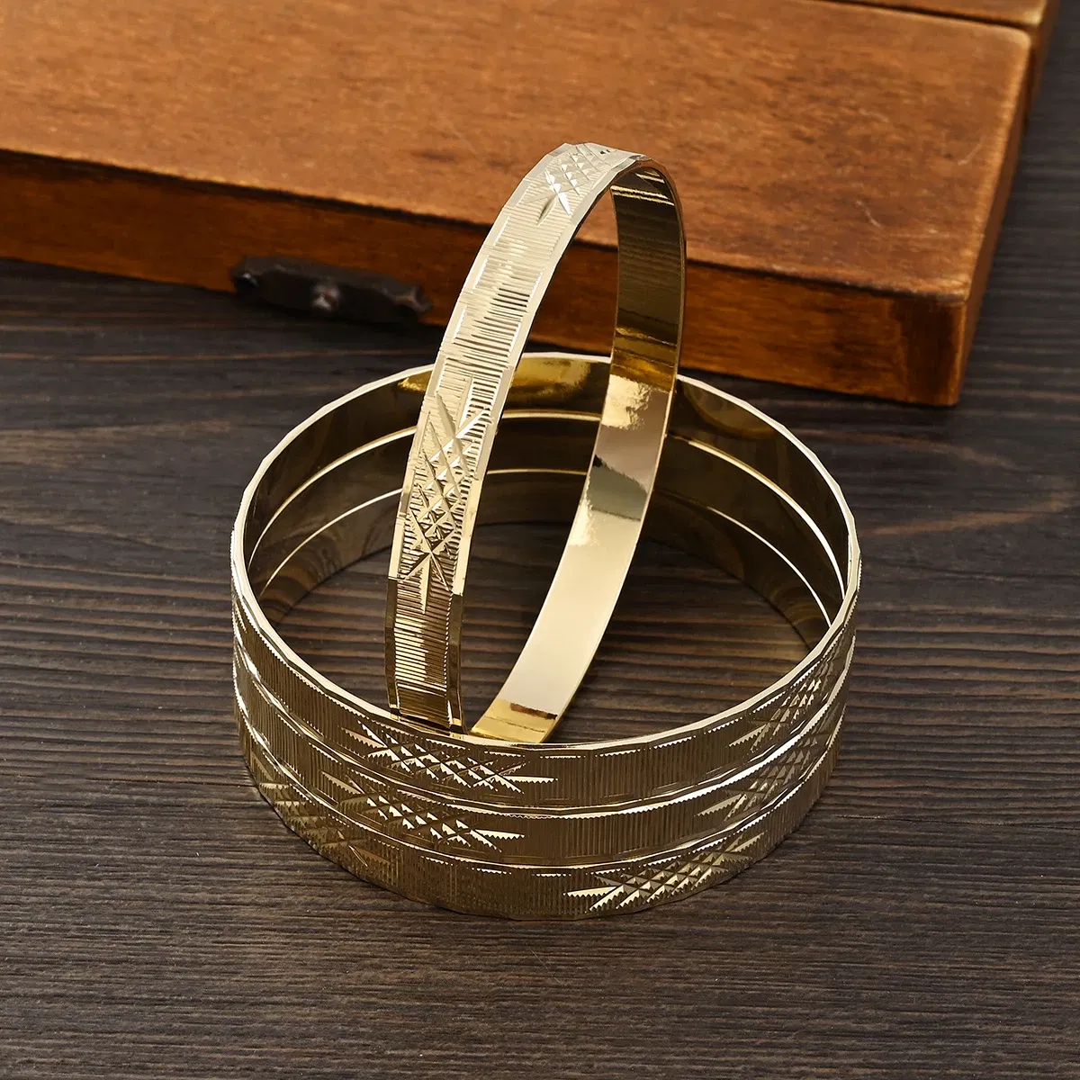 Metal Color: Antique Silver Plated - Adult Size 4PCS 65MM 9K Gold Color Hig Quality Top Sale Cute Bracelet Jewelry  Flower Bangle Girl Birthday Party Gift