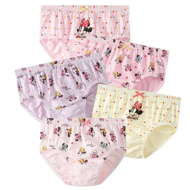 Color: GRAY, Kid Size: 3T - 5 Pack Girls Cotton Briefs With Exquisite Box, Queen Elsa Kids Soft Girls Panties, Princess Cartoon Children's Underpants 2-14T
