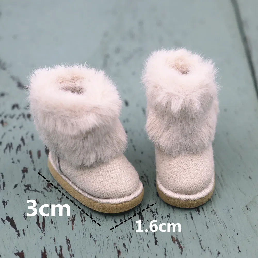 Color: Pink - Shoes For Blyth Doll Warm Snow Boot With Fur Suitable For Rubber and Joint body