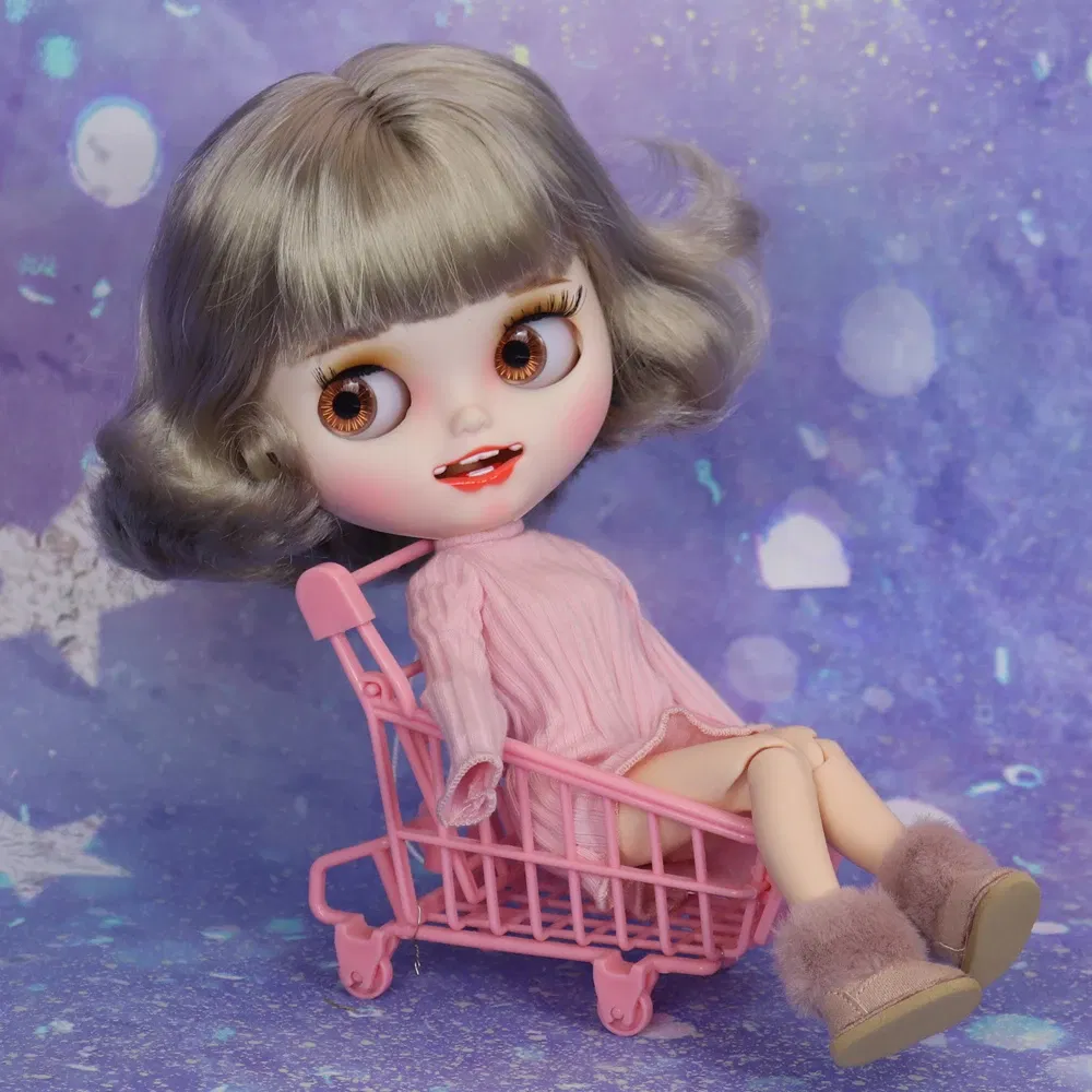 Color: Pink - Shoes For Blyth Doll Warm Snow Boot With Fur Suitable For Rubber and Joint body