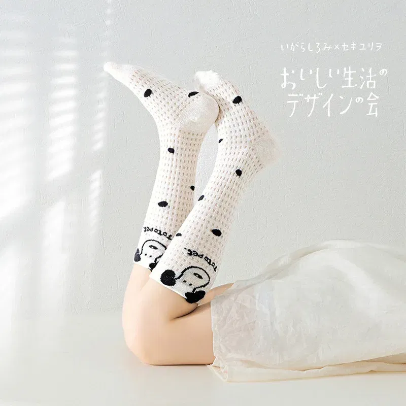 Color: Beige, Size: 4-6T - 3 Pairs Summer Girls Socks Long Tube Socks Baby Soft Cotton Knee Socks Sweet Flower Pattern