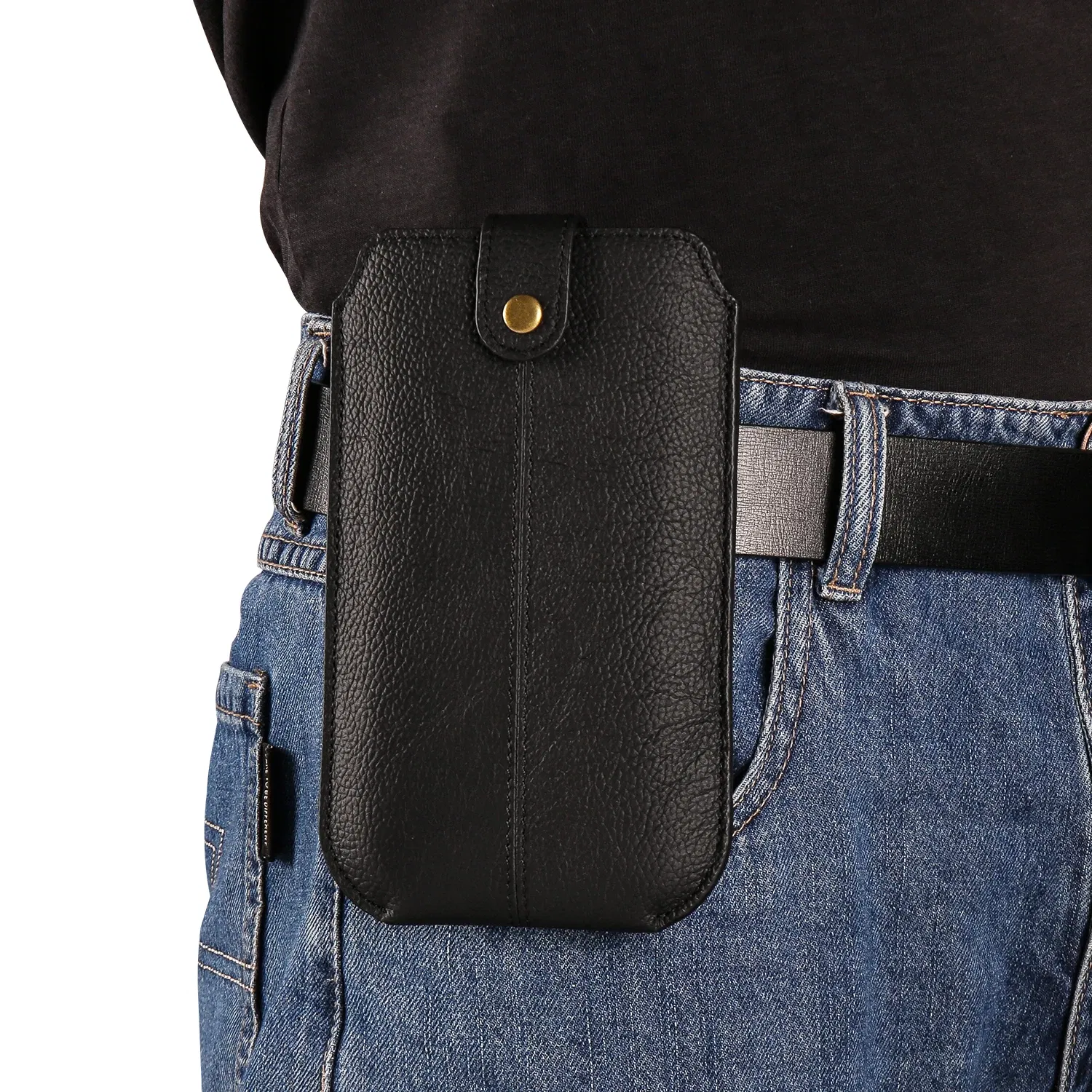Color: Beige, Material: Cotton - Real Genuine Leather Mobile Phone Pouch Belt Clip Case For Samsung Galaxy S24 S23 FE S22 A53 A54 A55 Men Waist Bag Holster Cover