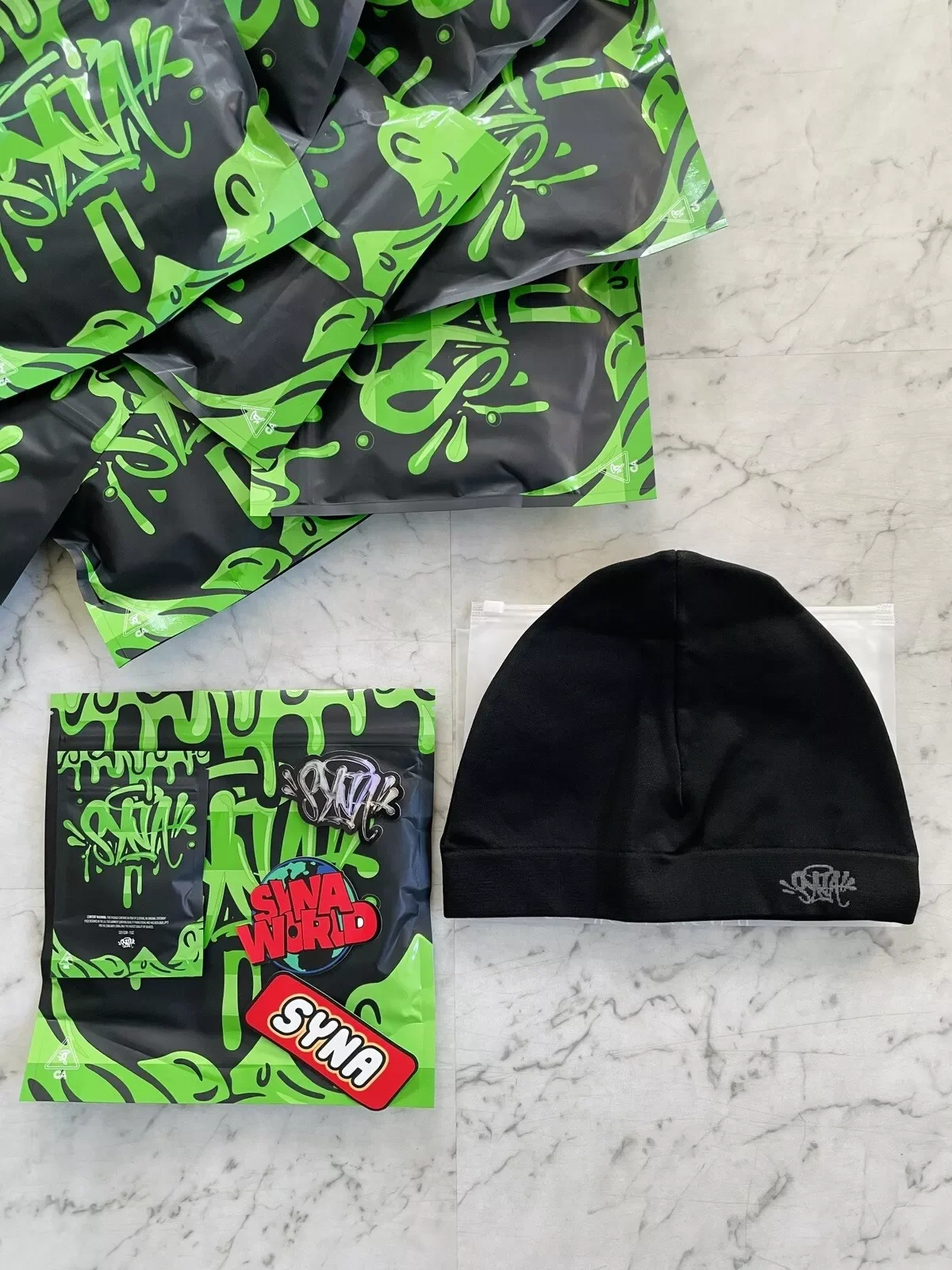Color: green - Central Cee Syna Running Cap Syna World Skull Hat 2023 New Knitting Syna Beanie Hat Men Women Paragraph Quality Cap Beanies
