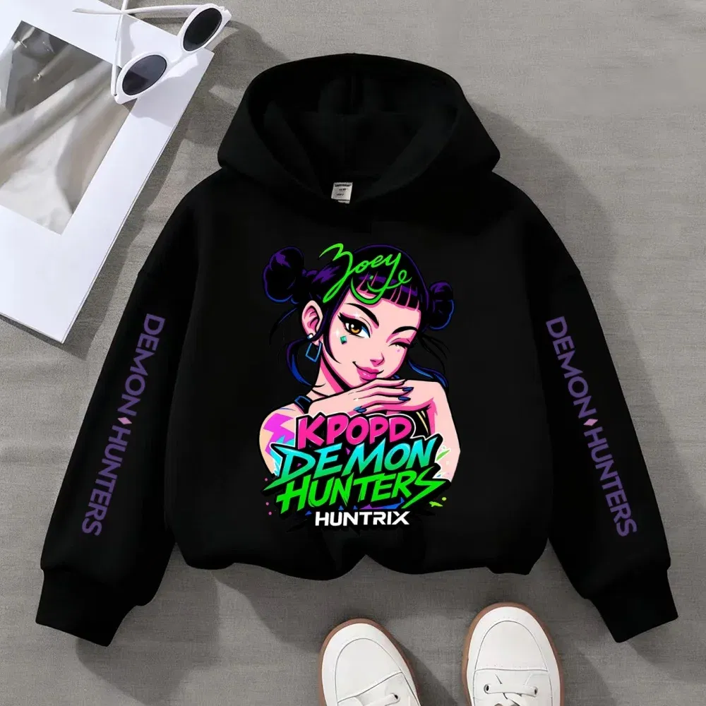 Color: black, Kid Size: 110 - Kpop Witch Hunt Children's clothing, including men's and women's spring and autumn hoodies and fashionable sweatshirts