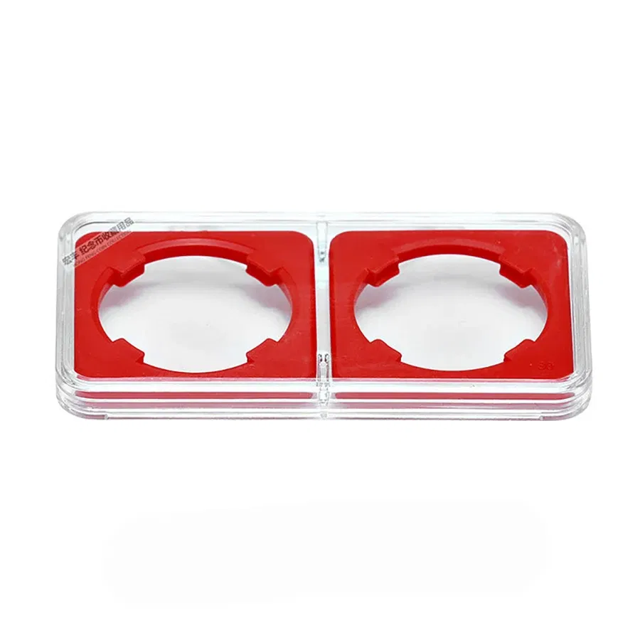 Color: light green - 27mm 30mm Small Label Grade IDENTIFICATION 2 Coins slabs Holder Display Red Color Coin Collecting Storage Box