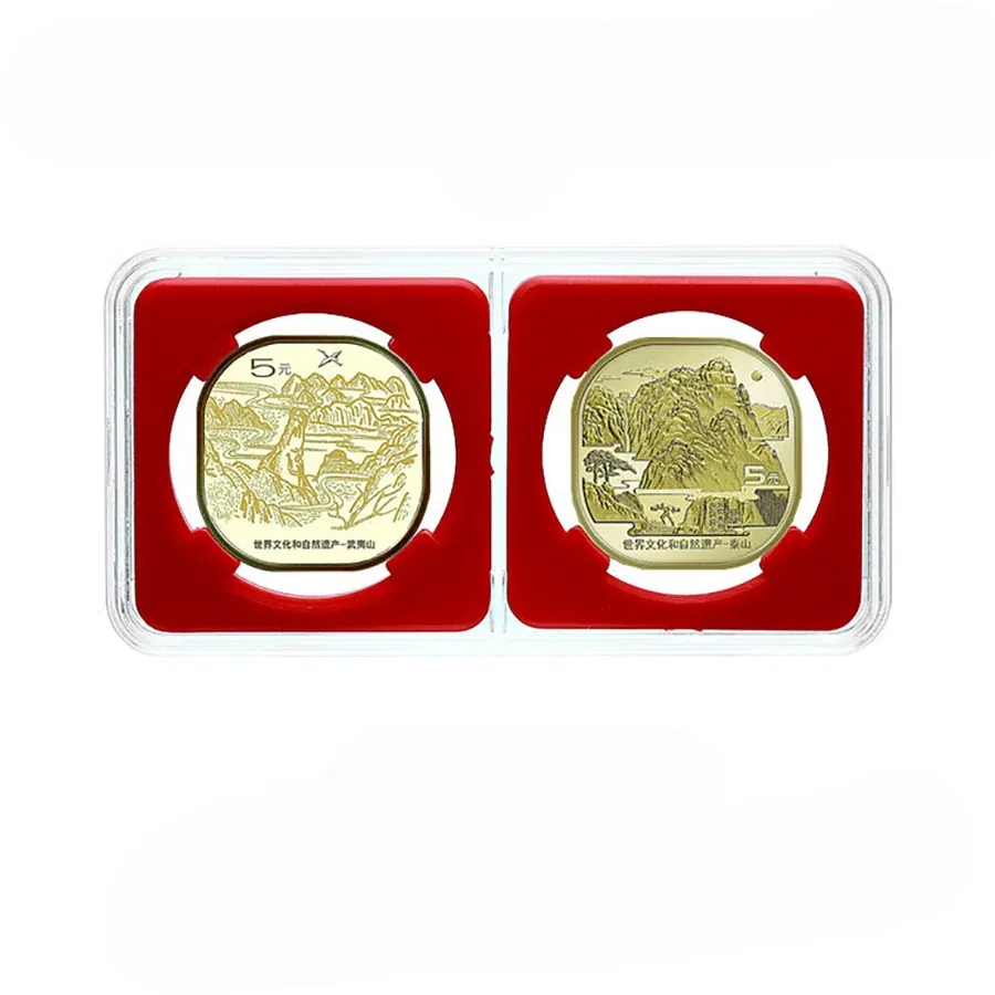 Color: light green - 27mm 30mm Small Label Grade IDENTIFICATION 2 Coins slabs Holder Display Red Color Coin Collecting Storage Box