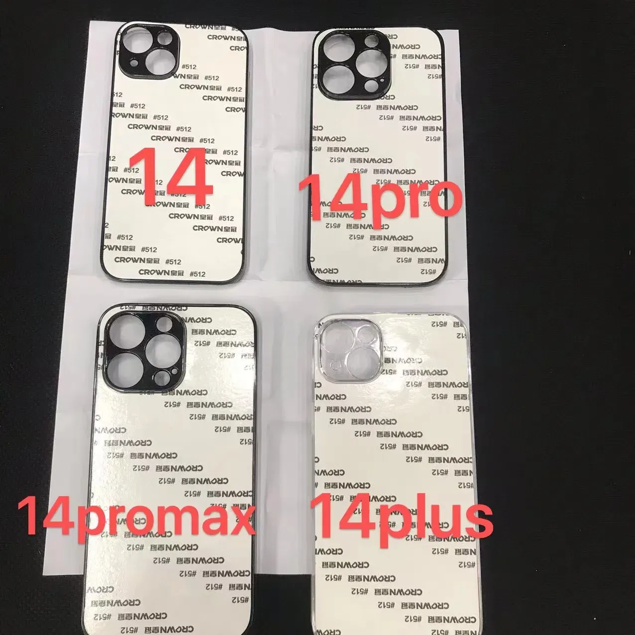 Color: black, Material: leather - 5pcs  plastic Sublimation Blank Cover Case For iPhone 16 15 14 13 12 11 12 Pro Max With Aluminium Plate