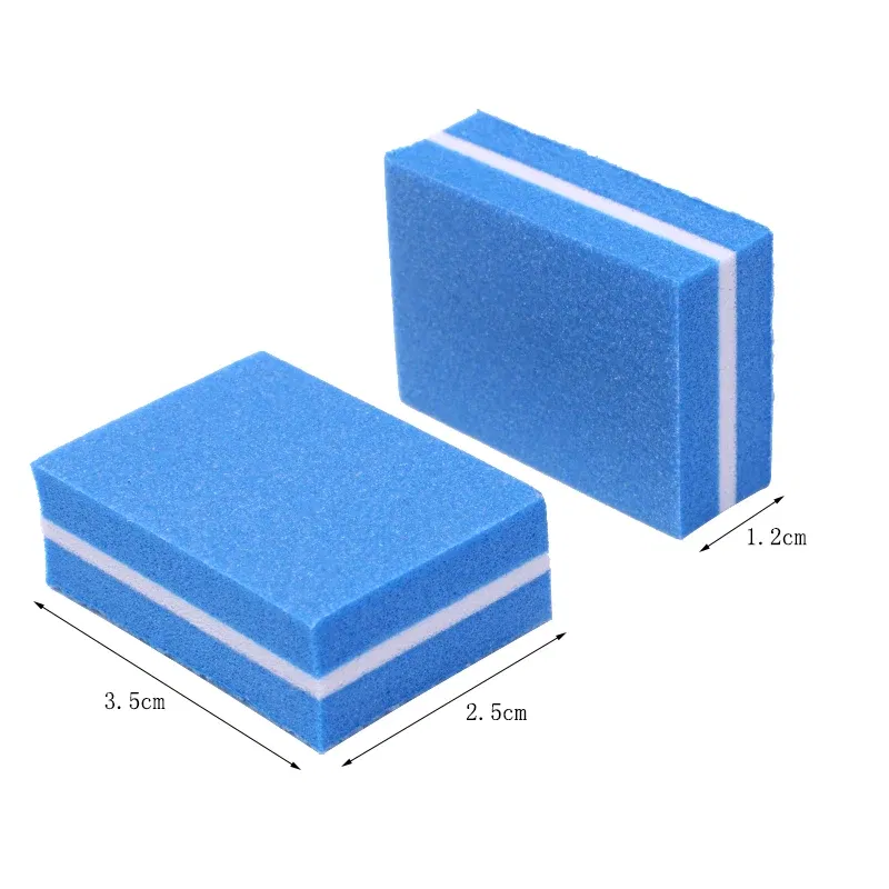 Color: Yellow - 100pcs Mini Nail File 100/180 Disposable Nail Buffer Block Sponge Women Manicure Tool Nail Polish UV Gel Lime a Ongle Wholesale
