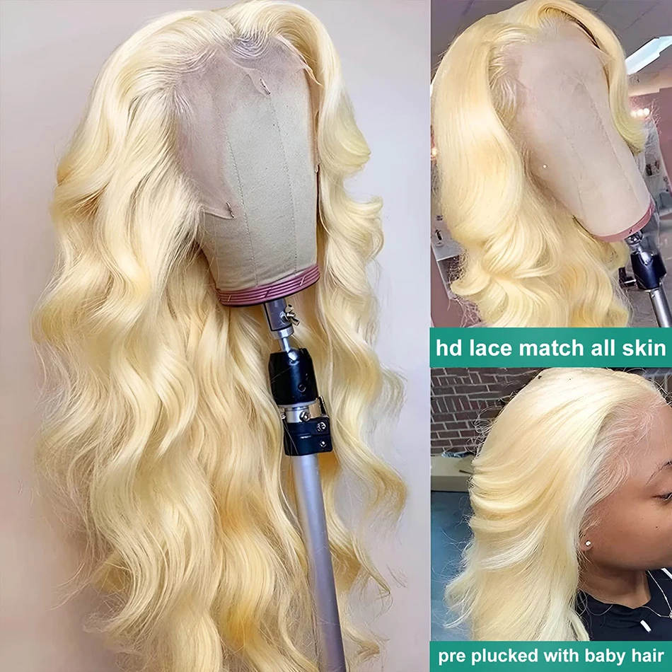 Color: Orange, Stretched Length: 32inches, Density: 210%, Ships From: CHINA - 613 Blonde Lace Front Wig Human Hair Body Wave 13X6 Hd Lace Frontal Wig 13X4 Lace Front Human Hair Wig Hd Lace Wig For Women