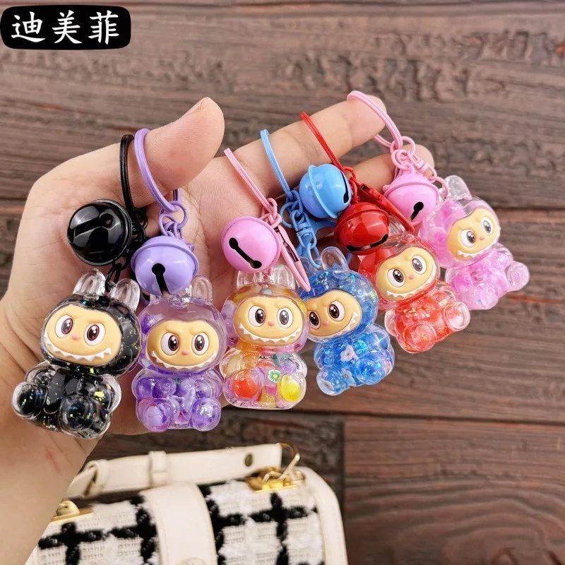 Color: green, Ships From: CHINA - Creative keychain oil series doll quicksand bottle small pendant gift decoration