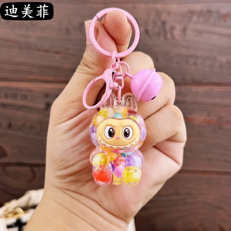 Color: green, Ships From: CHINA - Creative keychain oil series doll quicksand bottle small pendant gift decoration