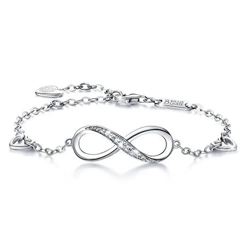 Metal Color: Hot Stamping, Ships From: CHINA - Womens  Sterling Silver Infinity Endless Love Symbol Charm Adjustable Bracelet for Women Mother's Day